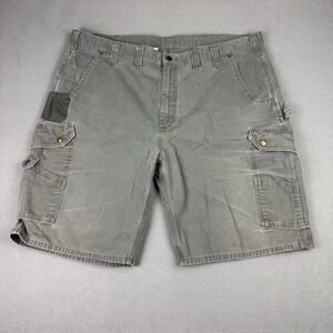 Vintage Carhartt Shorts Mens 44 Green Canvas Workwear Cargo Shorts‎ B357 MOS